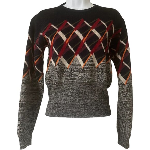 Rare Jill Sander Bold Geometric Sigrid Calon Artwork Crewneck Wool Sweater 34 - Picture 1 of 9